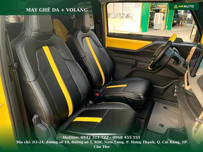 Bọc ghế da VF3 Vàng đen