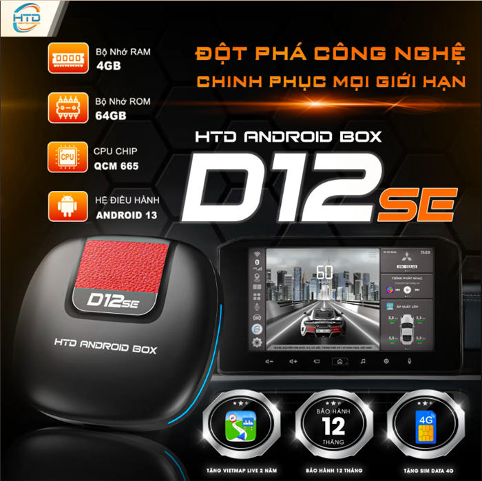 HTD Smart Android Box cho ô tô D12SE