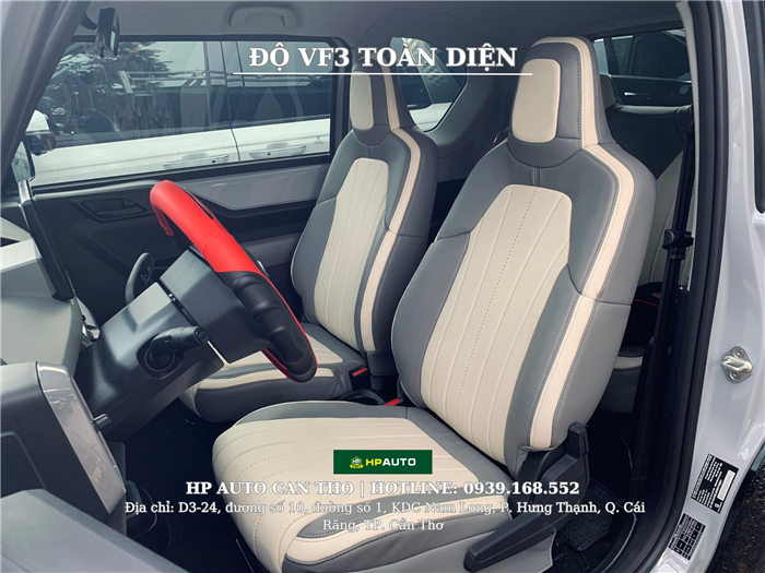 Bọc ghế da VF3 hoạ tiết xám trắng