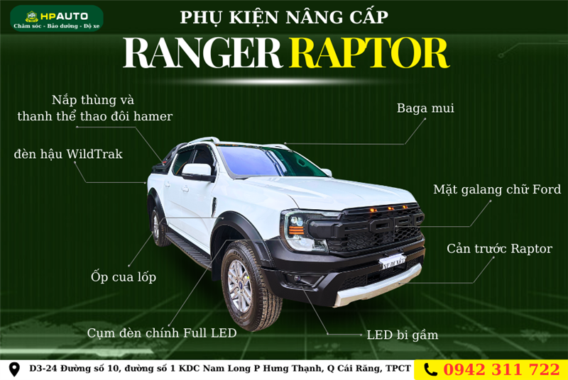 GÓI ĐỘ TOÀN DIỆN FORD RANGER XLS NÂNG CẤP LÊN PHIÊN BẢN RAPTOR TẠI HP AUTO
